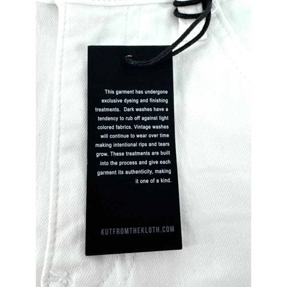KUT from the Kloth Jane High Rise Long Short Optic White Size 0 NWT